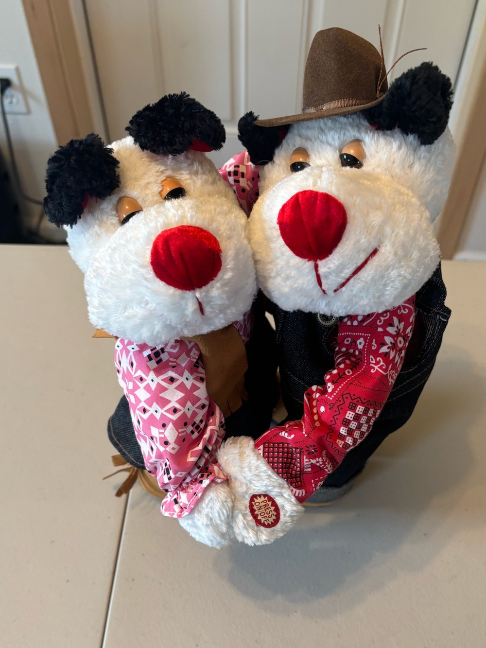 Dan Dee Animated Dancing Western Plush Dog Couple